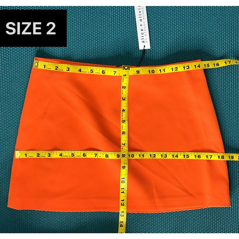 Alice + Olivia Rubi Orange Micro Mini Skirt